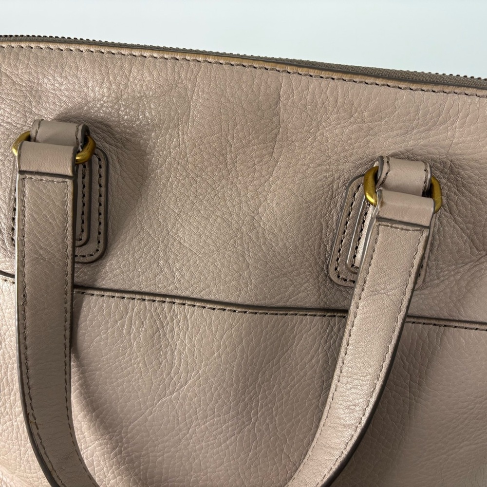 Fossil Beige Leather Satchel/ Crossbody Bag - Picture 9 of 12